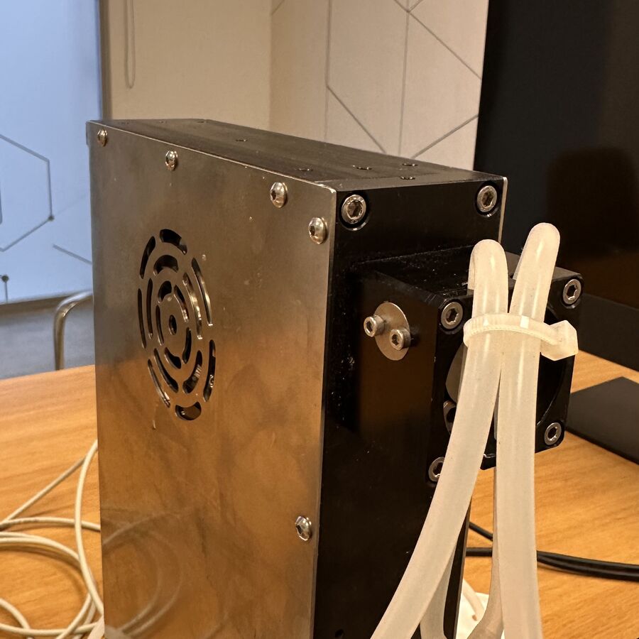 Rear of the ADDS unit with cooling vent and tubing